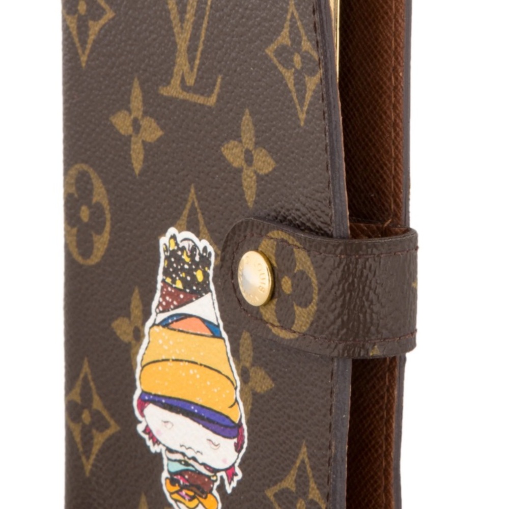 Louis Vuitton Brown Monogram Wallet with Cartoon Design